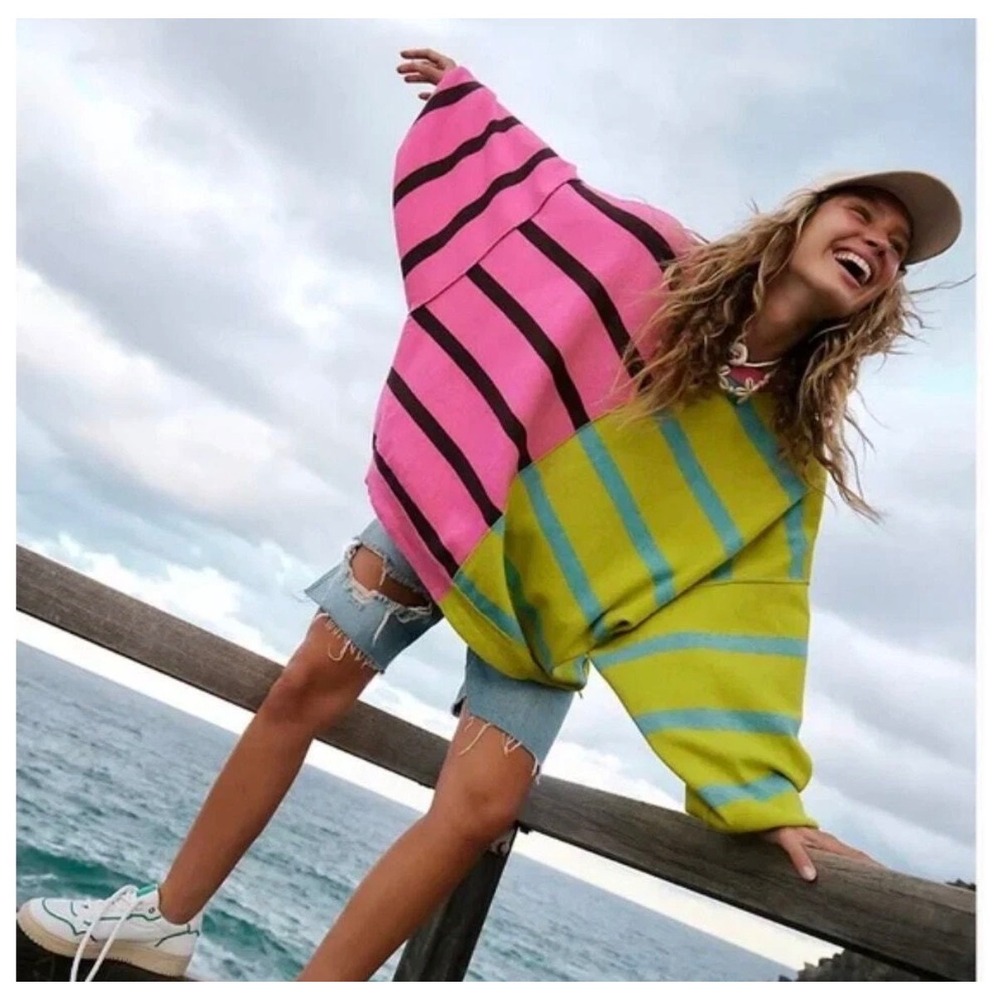 Free People Uptown Stripe Pullover Sweater Size XS Great Condition